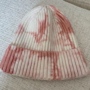 Pink and Cream Knit Beanie